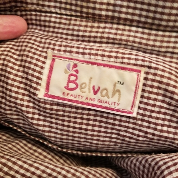 Belvah Purse Brown,blue Bow 16 X 12 See Photo 1 Spot Discoloration - Picture 8 of 8